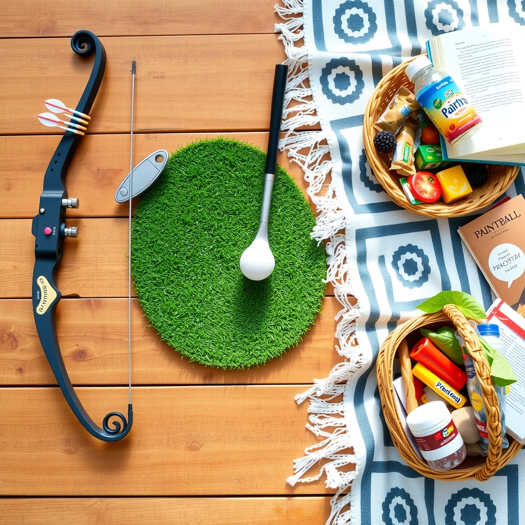Spread of pregnancy-safe outdoor activities: archery, mini golf, and a picnic blanket
