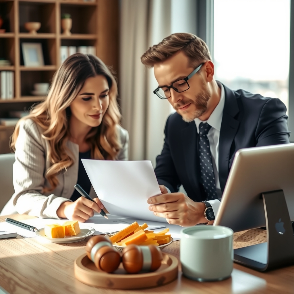 Couple consulting with a lawyer about sperm donor contracts.