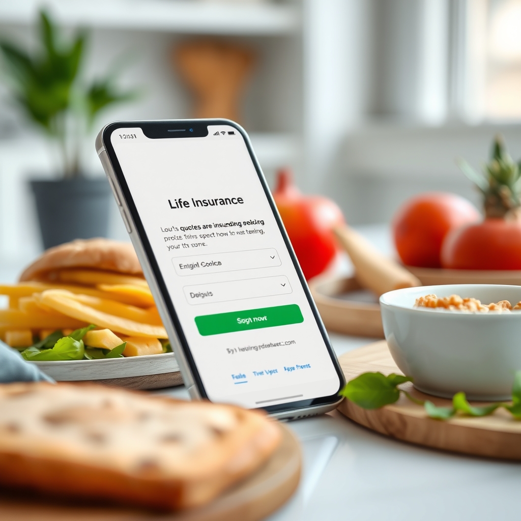 Digital life insurance quote on phone
