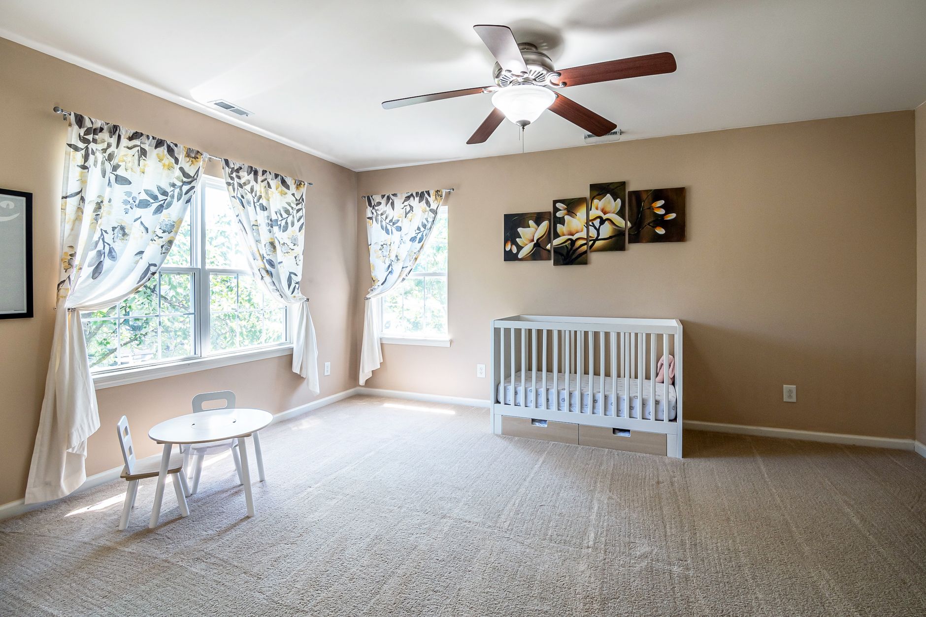 IKEA MALM crib in a minimalist nursery
