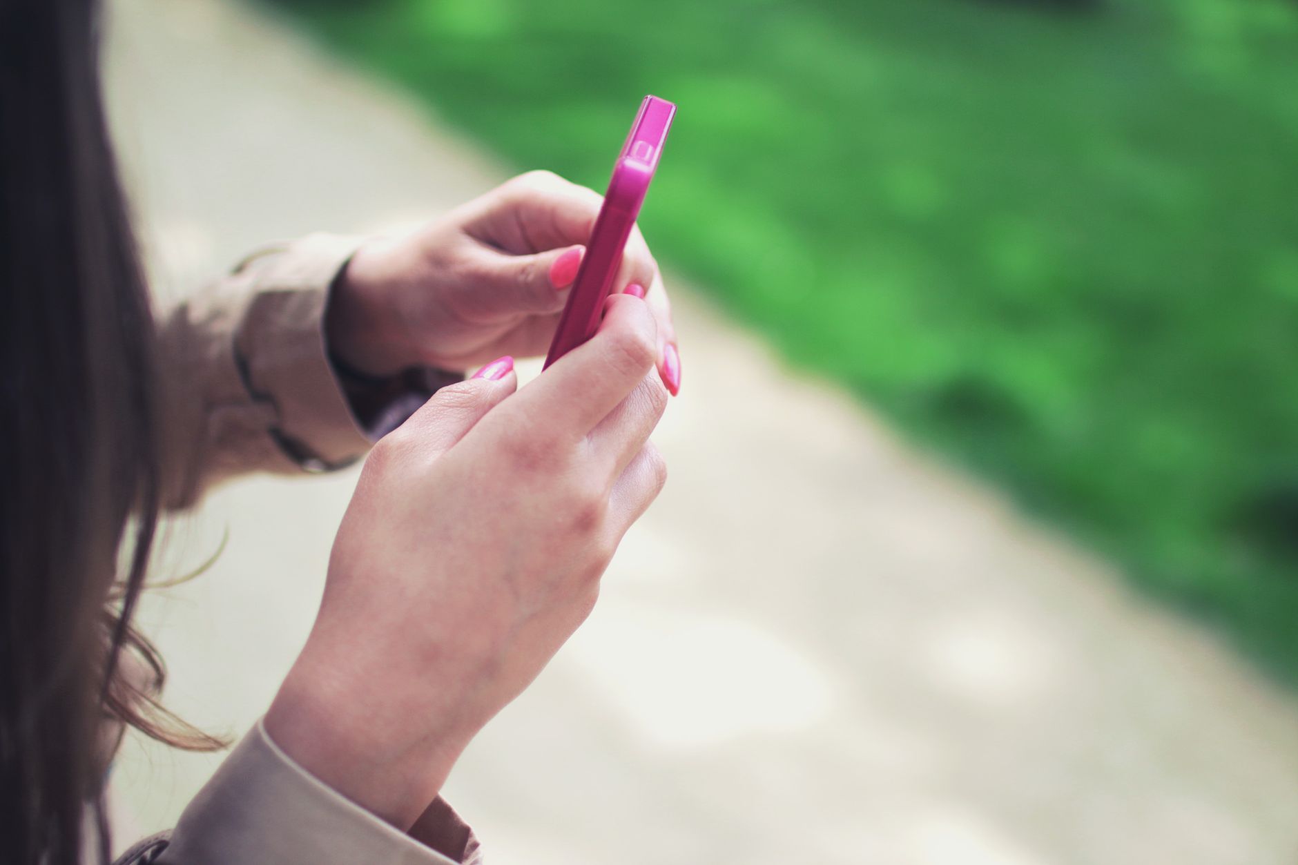 Mom typing on phone