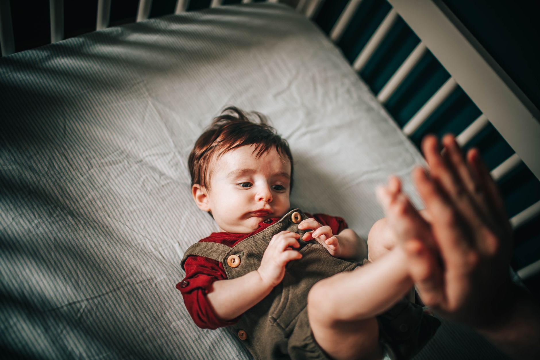 Parent soothing toddler at night