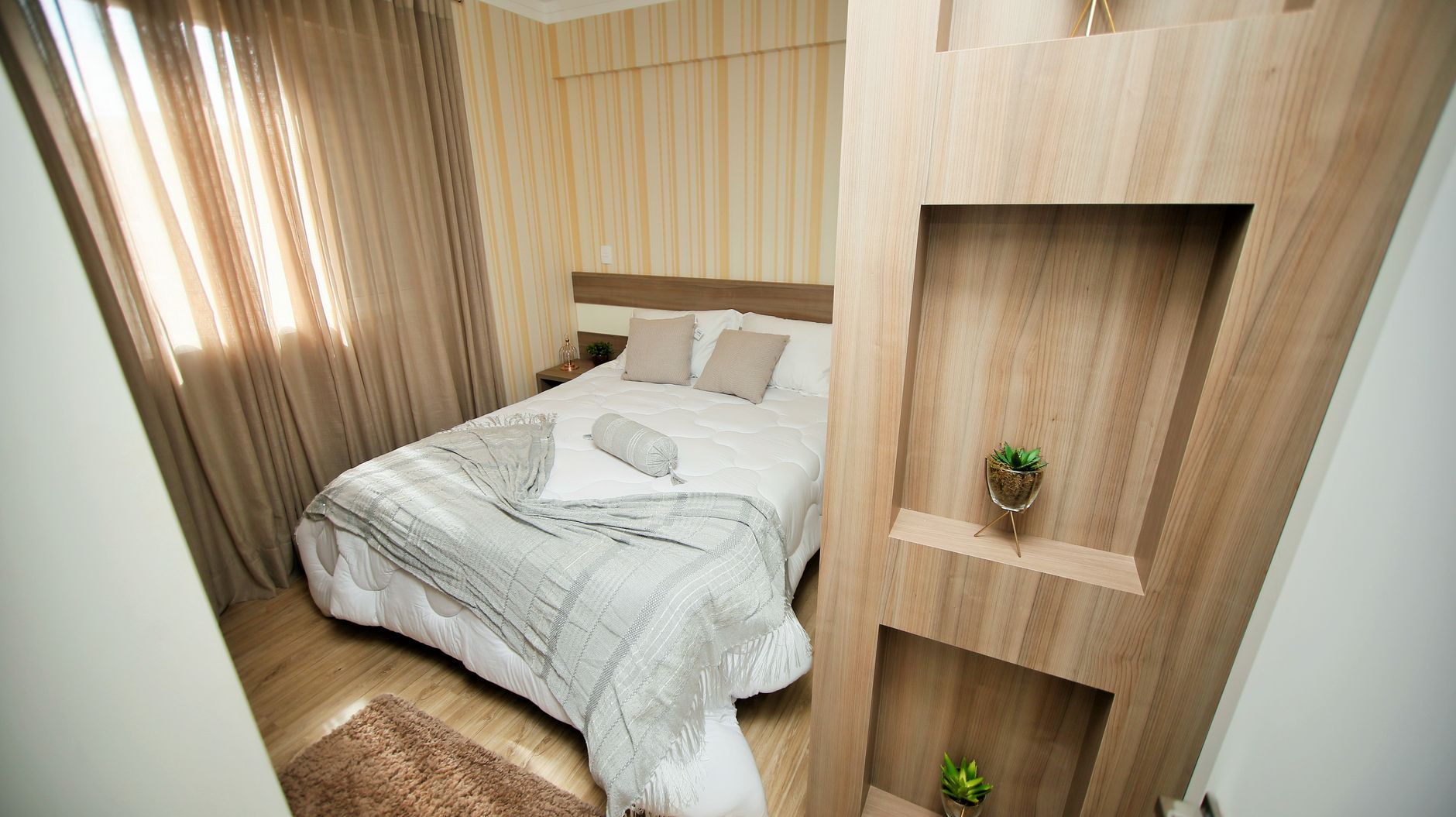 Bedroom with blackout curtains