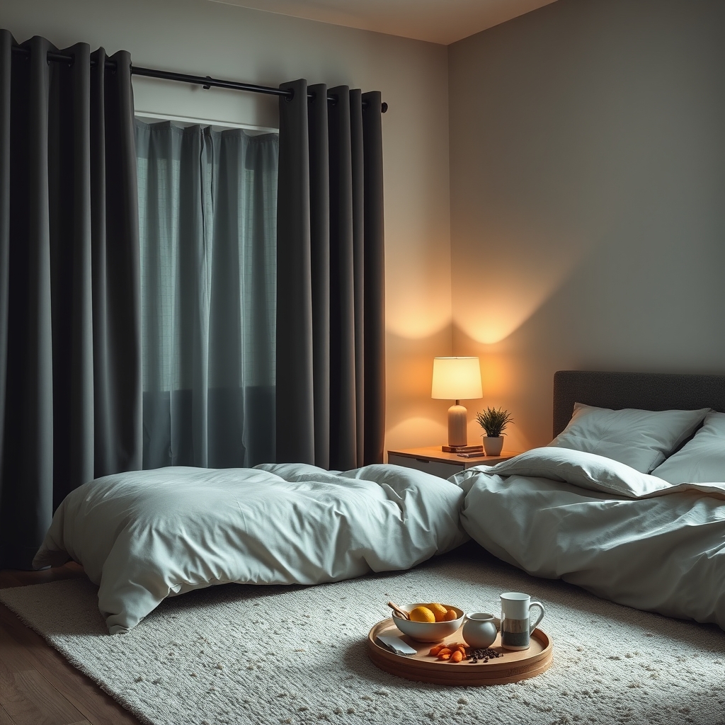 Sleep-friendly bedroom for postpartum recovery