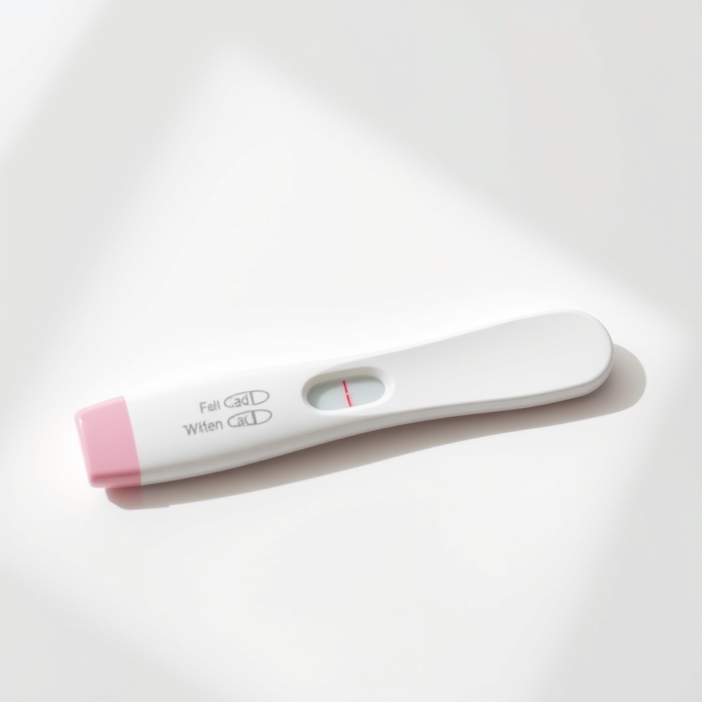 Two home pregnancy test kits side by side on a white surface, showing one with a faint pink line and the other with a clear positive line, captured in bright studio lighting
