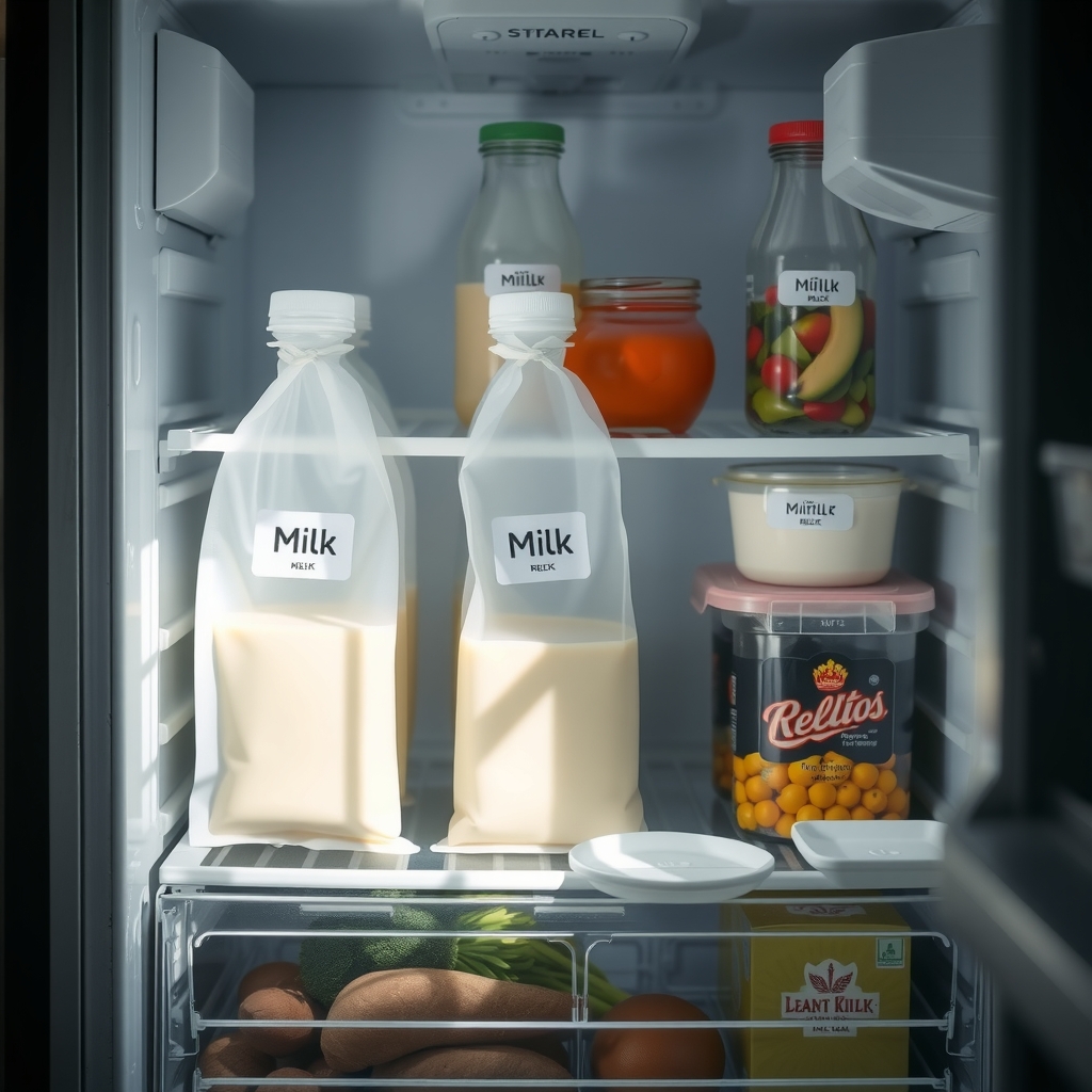 Organized breast milk storage in the fridge