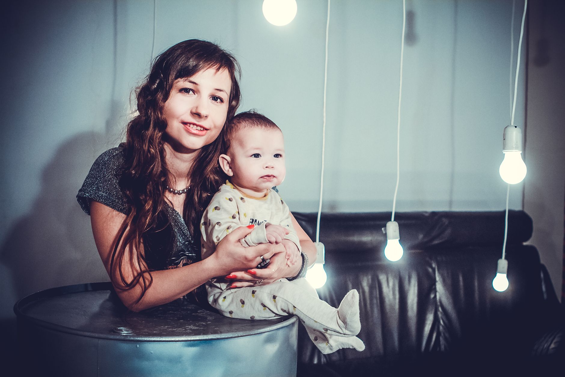 Mother soothing baby with gentle rocking