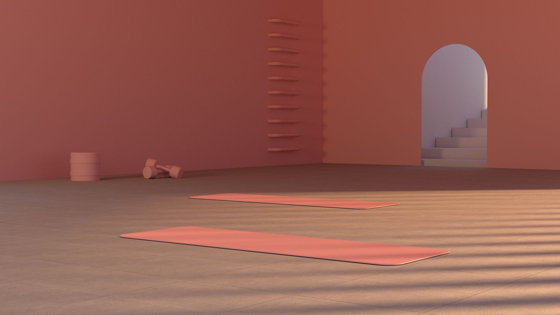 close‑up of a pregnancy‑friendly yoga mat rolled out with a small stack of prenatal workout DVDs beside it, illustrating safe core exercise options for pregnancy