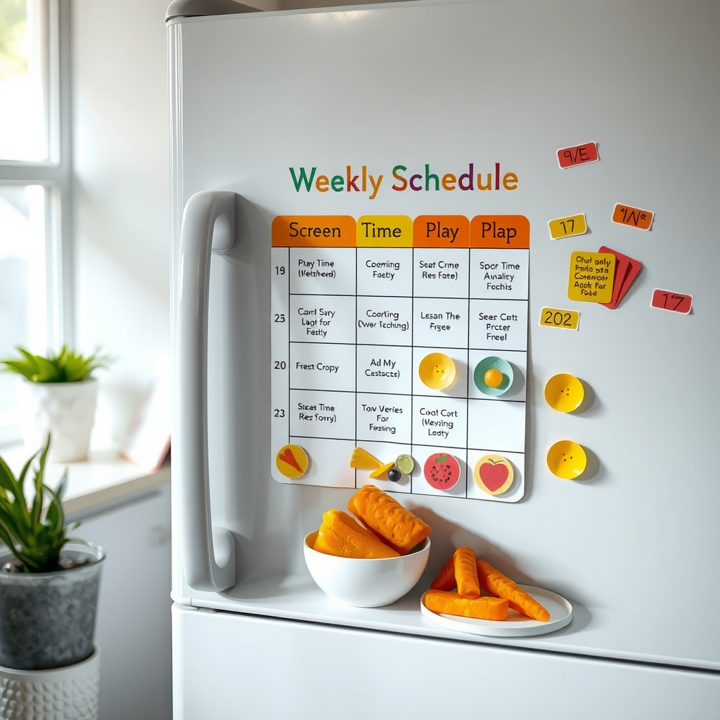Screen time schedule chart