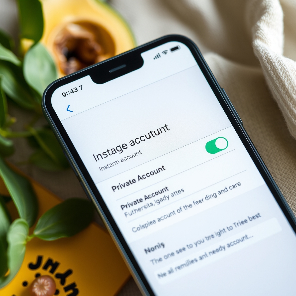 Instagram privacy settings on a smartphone