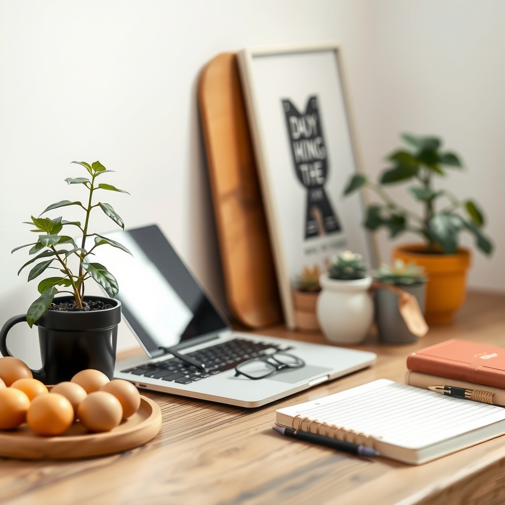 Tidy home office space