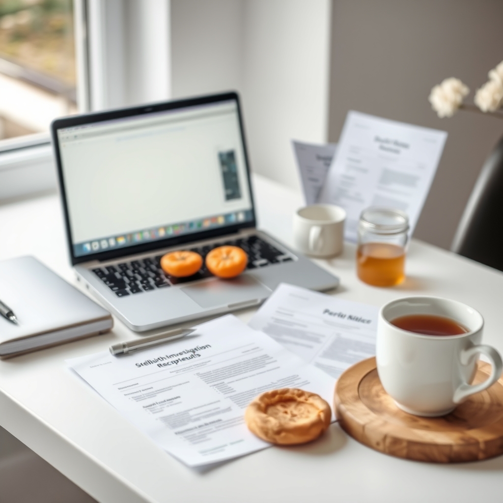 Workspace with medical documents