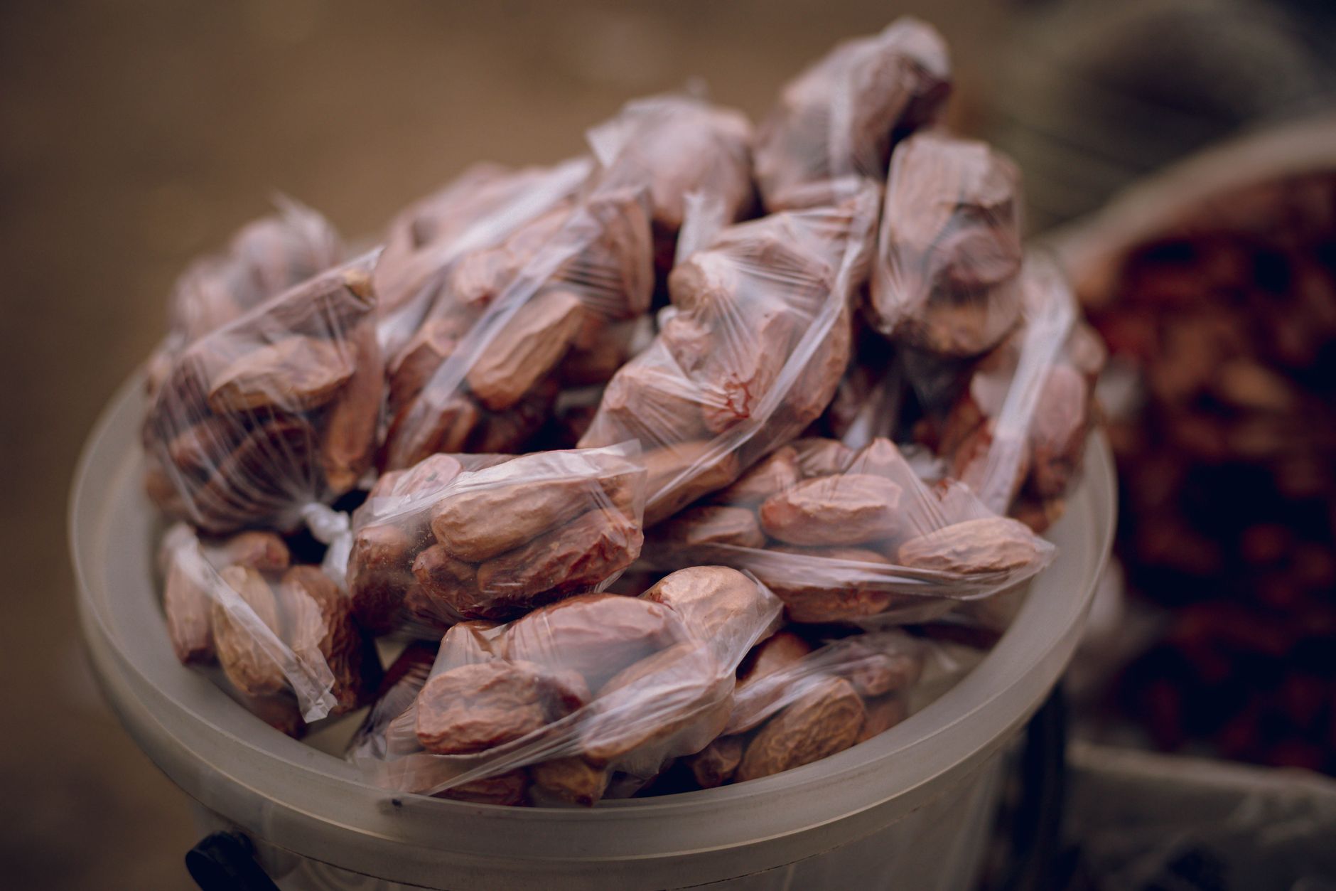 Labeled freezer bags with baby food and dates