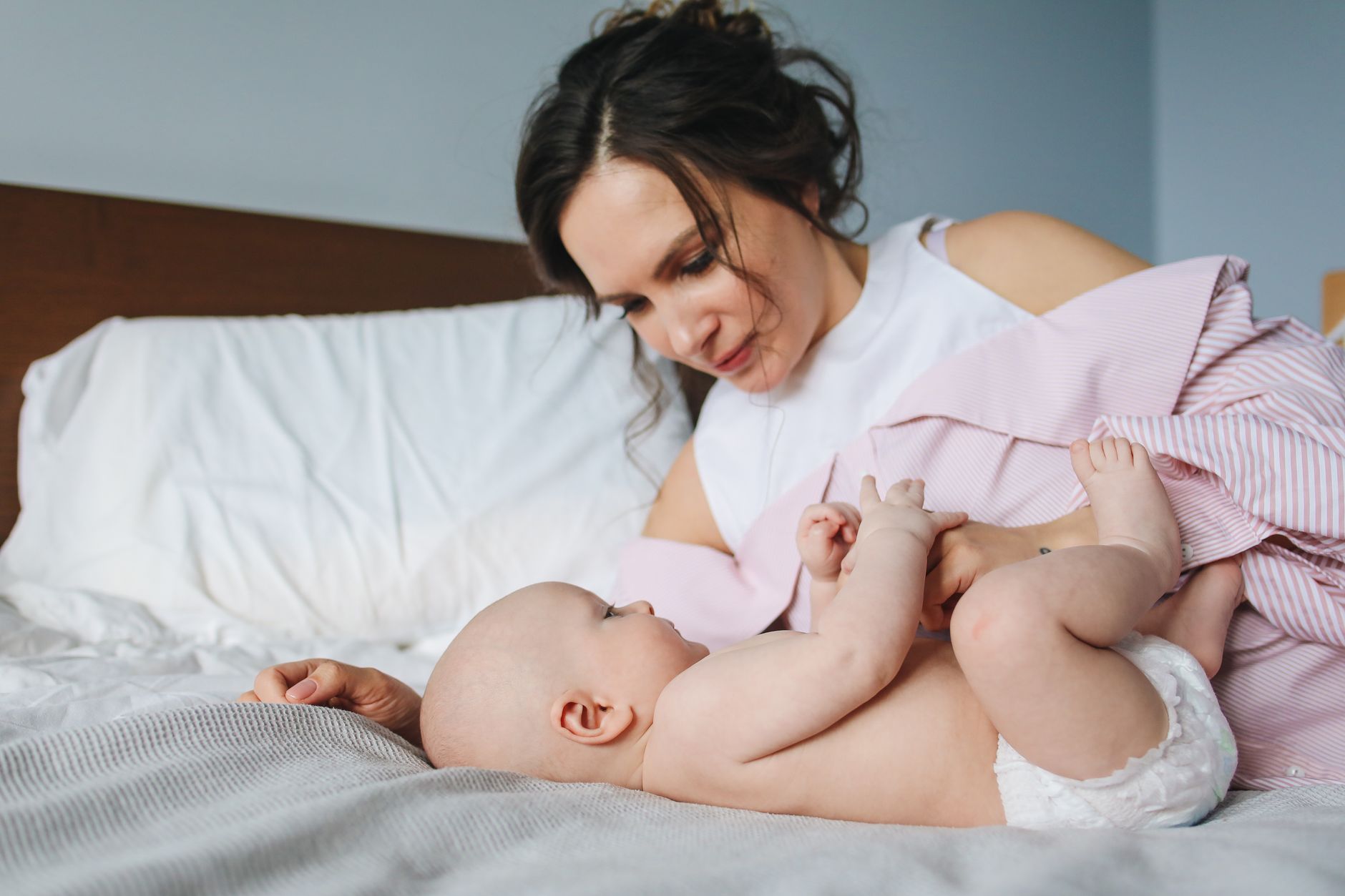 Parent checking baby's hydration