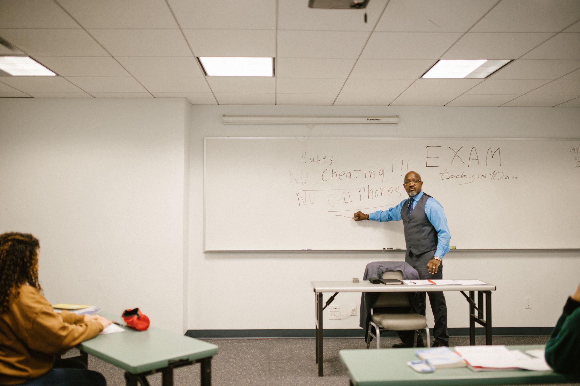 Classroom prepared for teacher's maternity leave