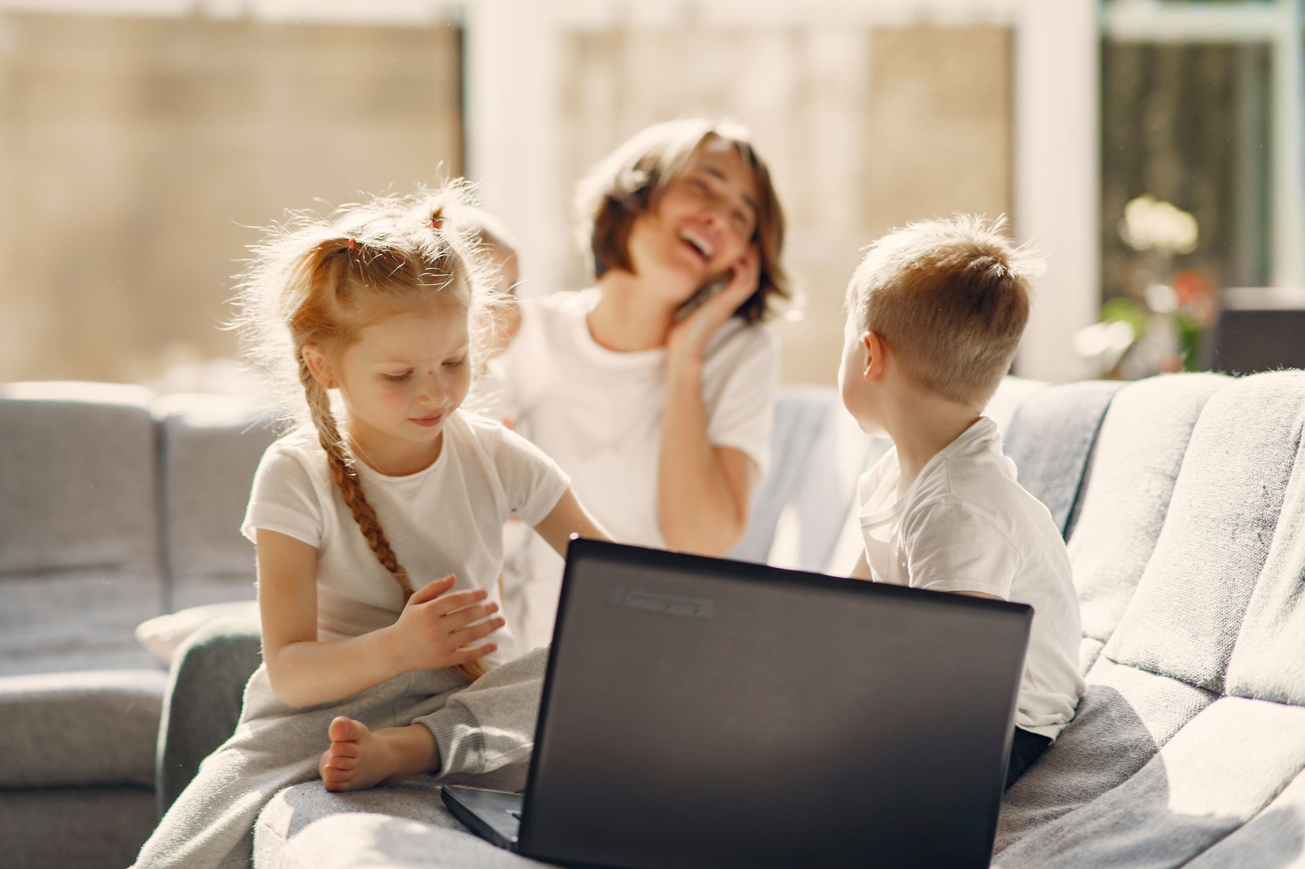 Mom reviewing insurance options