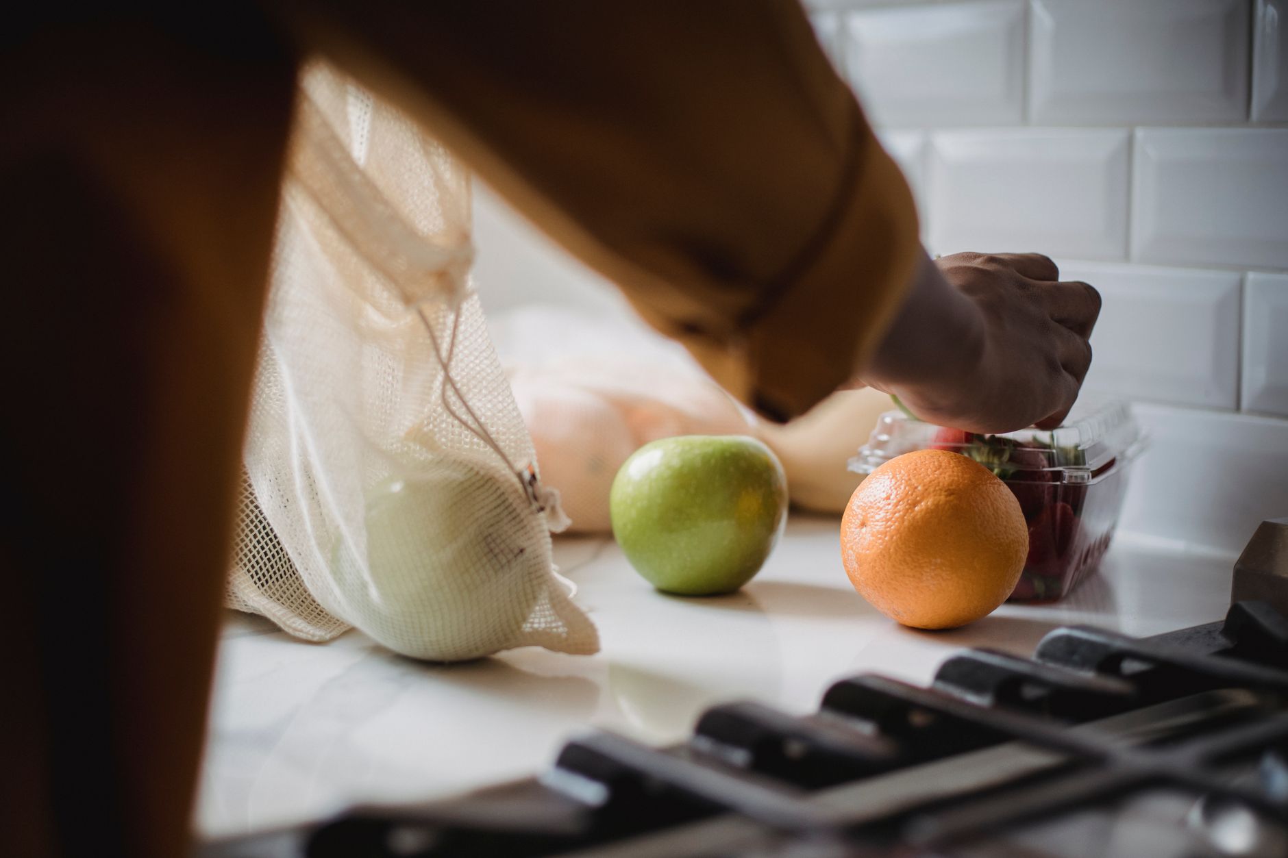 Free meal planning app on kitchen counter