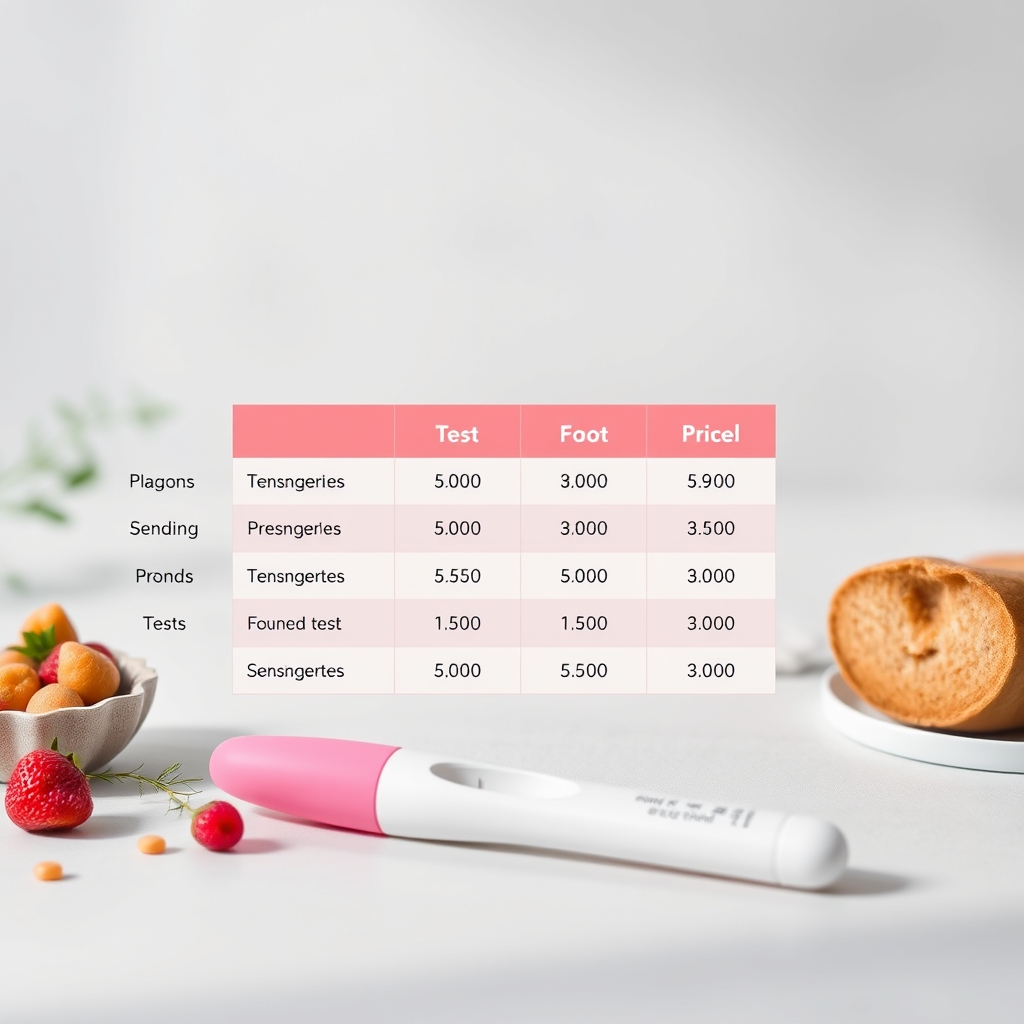 A comparison table of different pregnancy test brands and their sensitivities