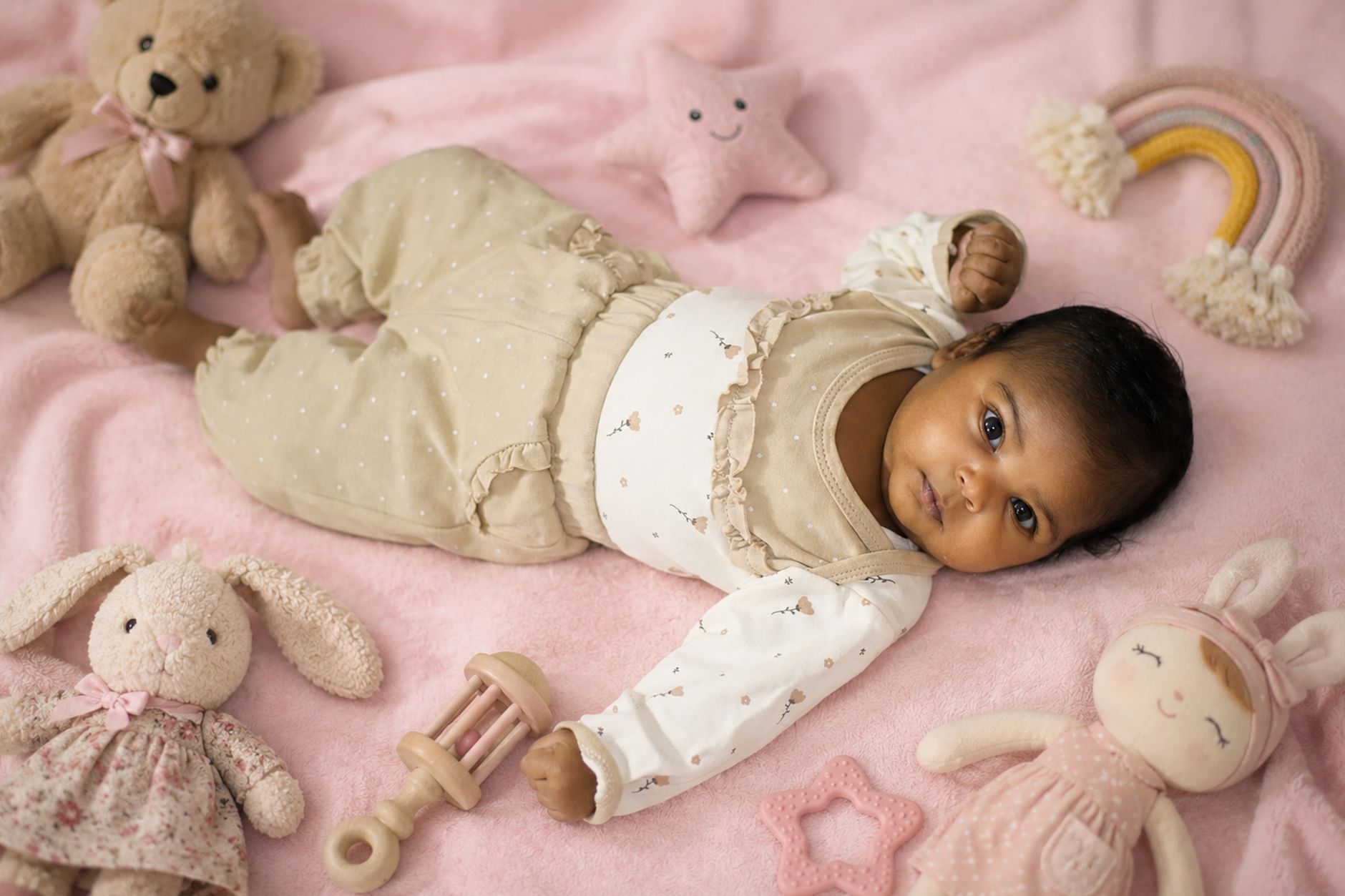 Baby with teething toy