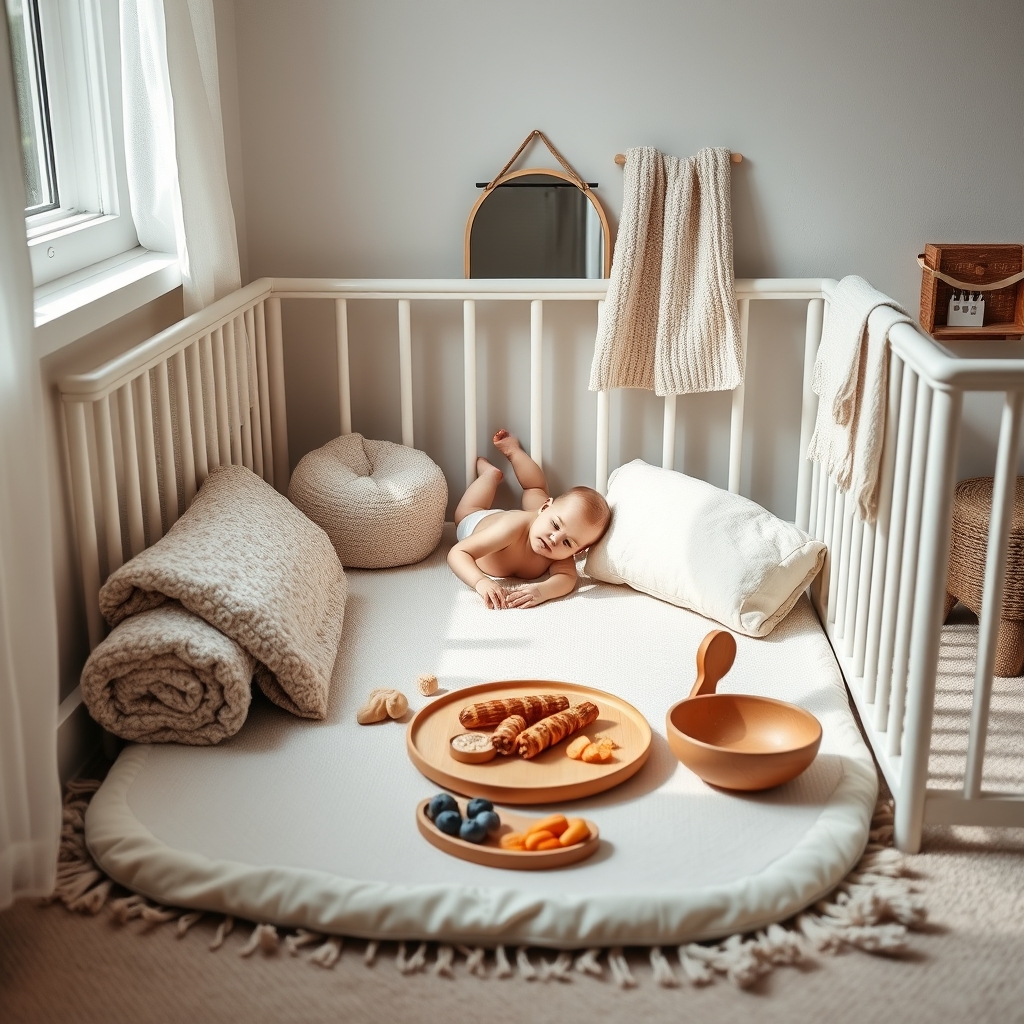 Tummy time setup with mirror