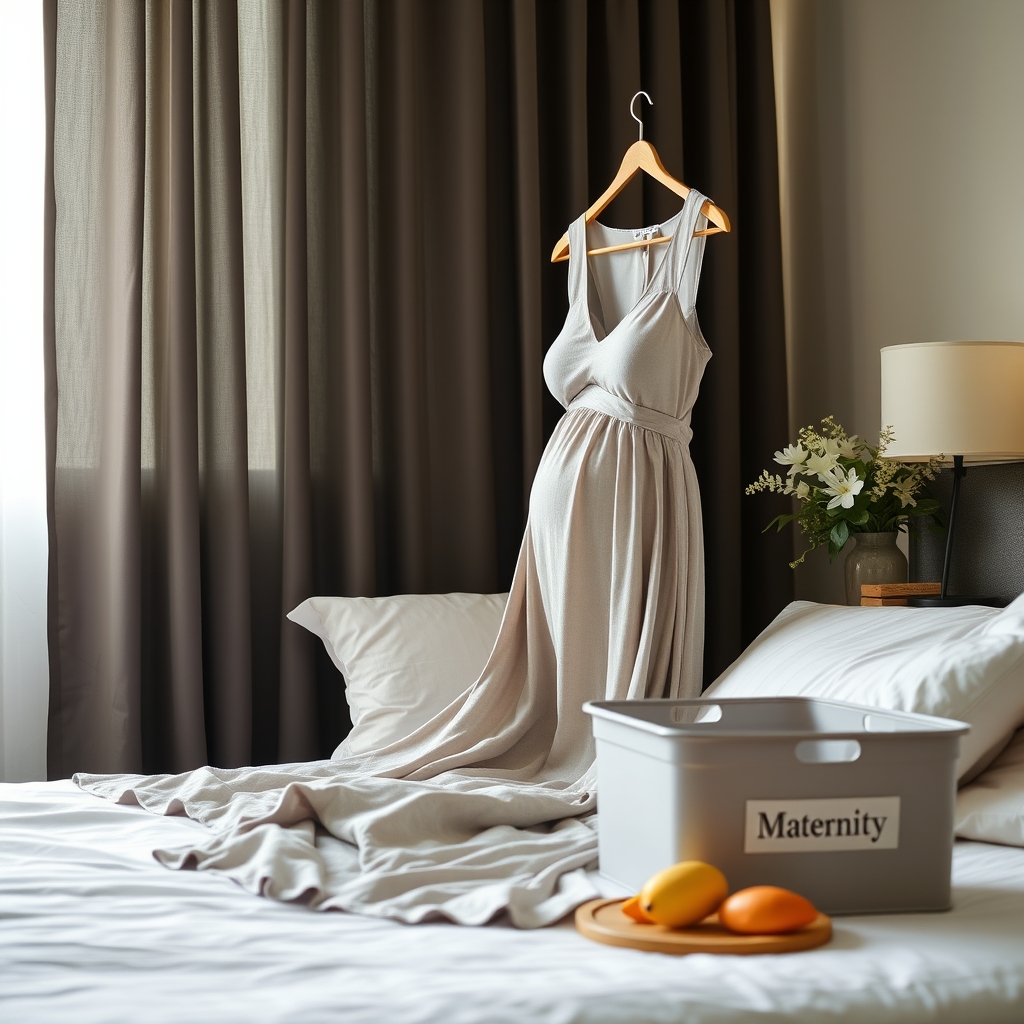 Organized maternity wardrobe storage