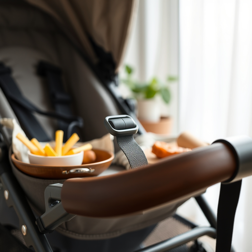 Stroller safety features close-up