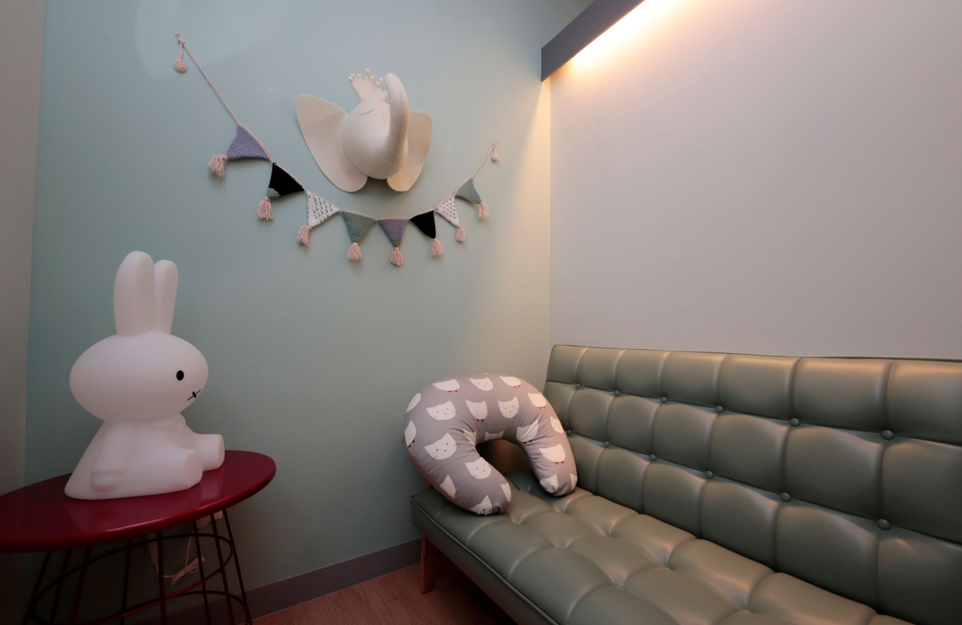 Nursery setting for first haircut photo