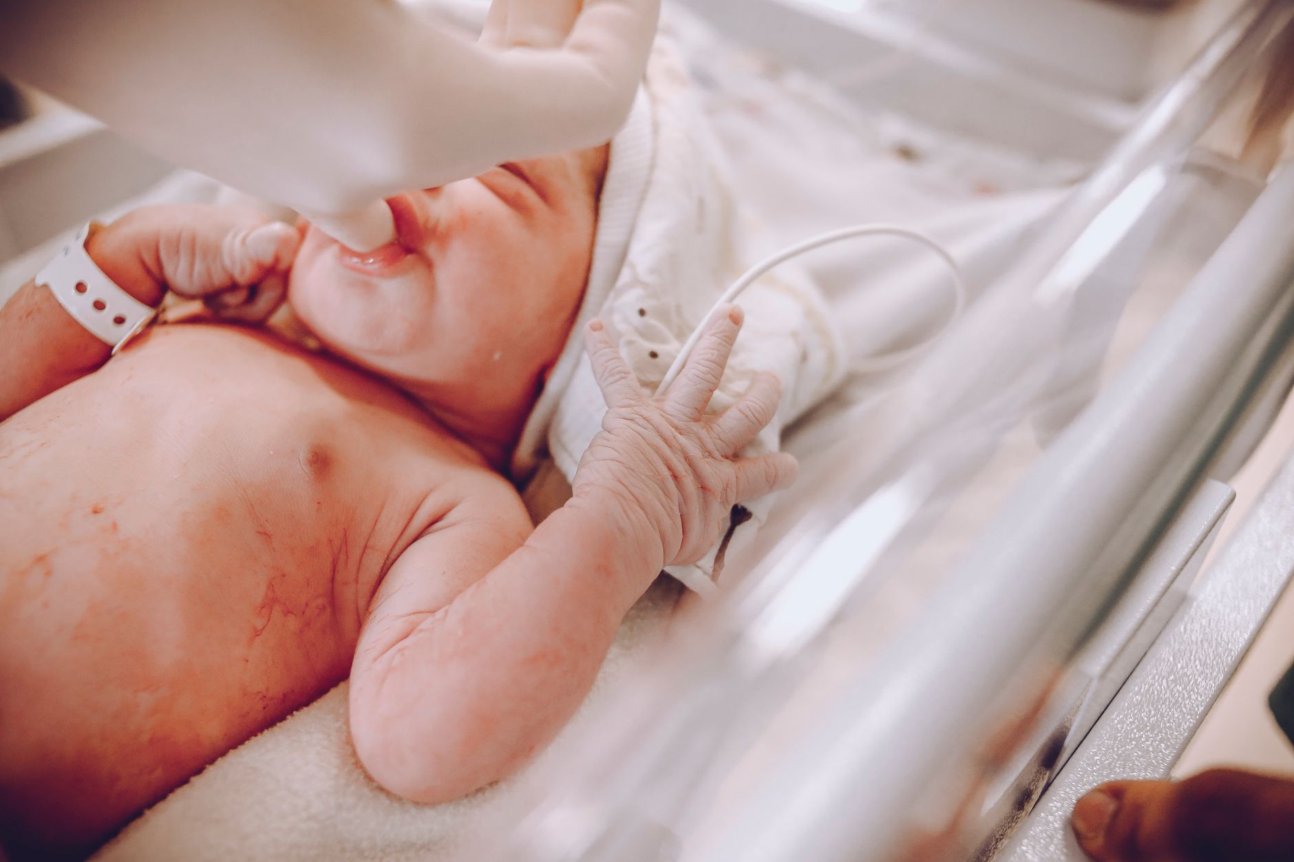 Preterm baby receiving solids