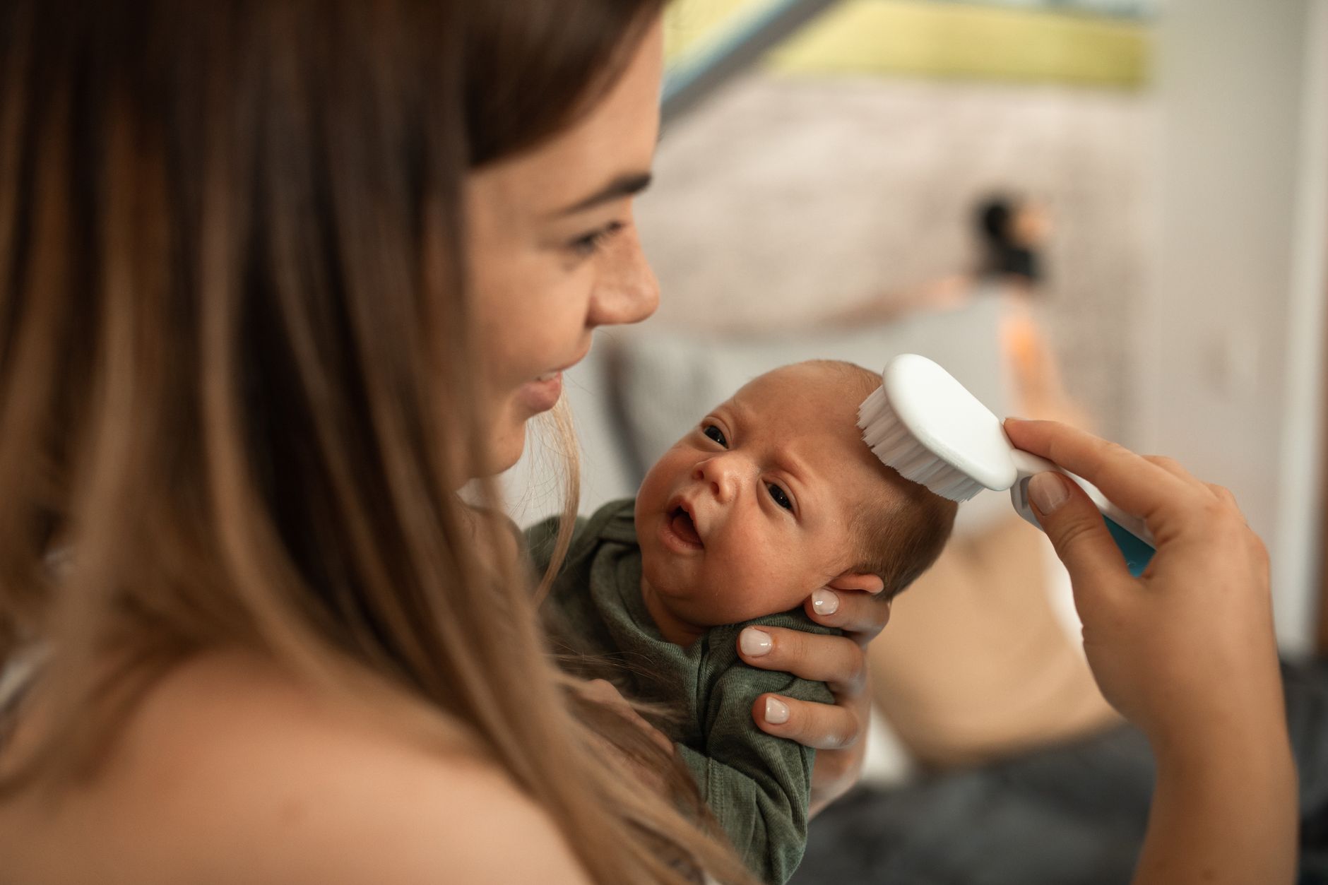 Gentle baby hair washing technique
