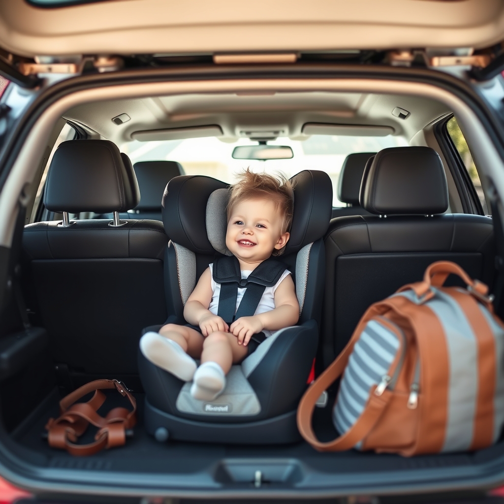 Convertible car seat ready for travel