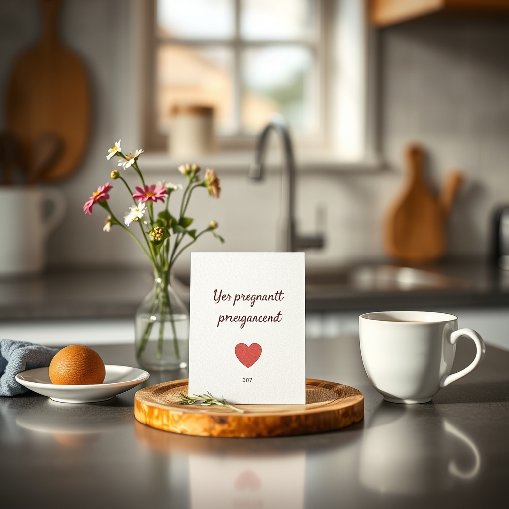 A calm setting for pregnancy announcement
