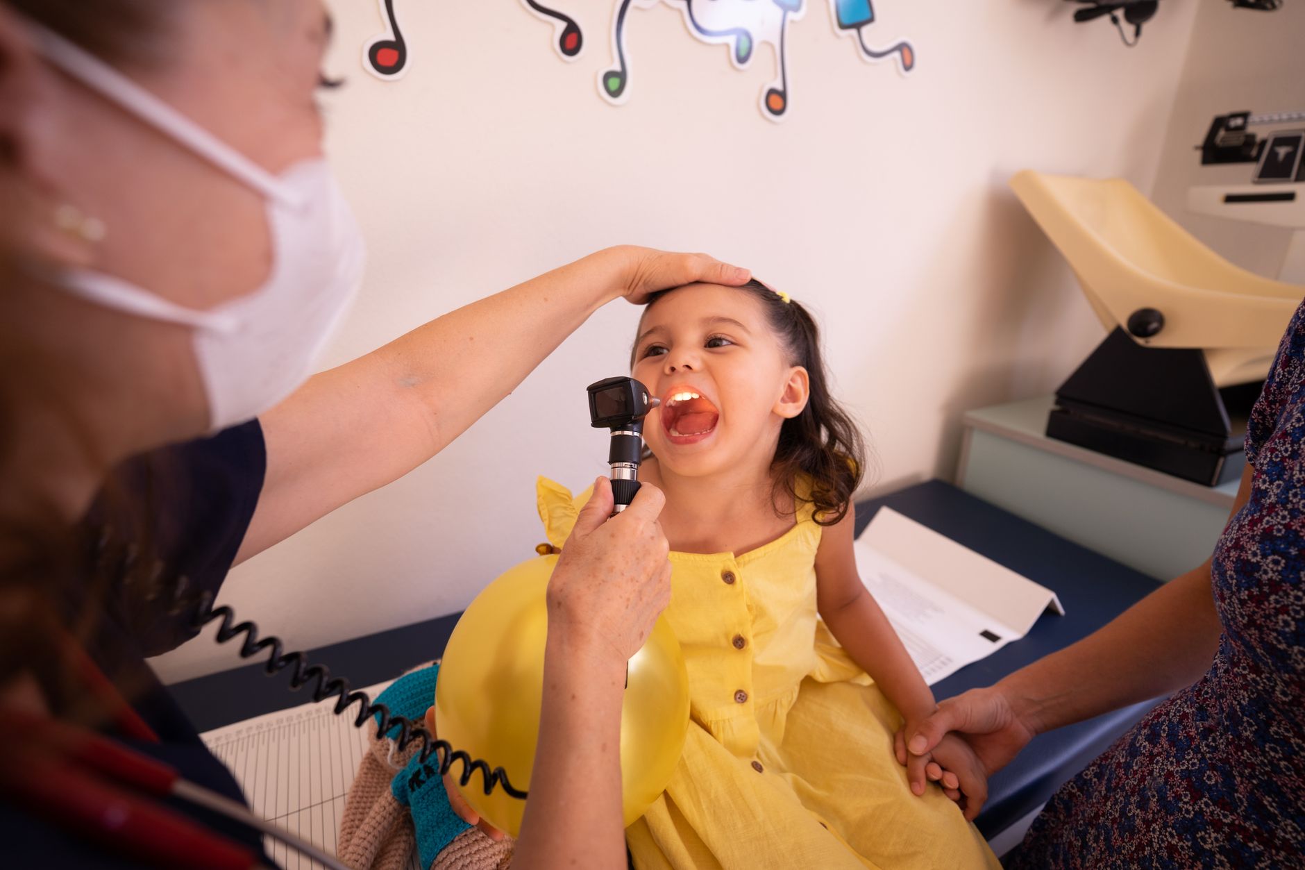 Pediatrician discussing growth chart