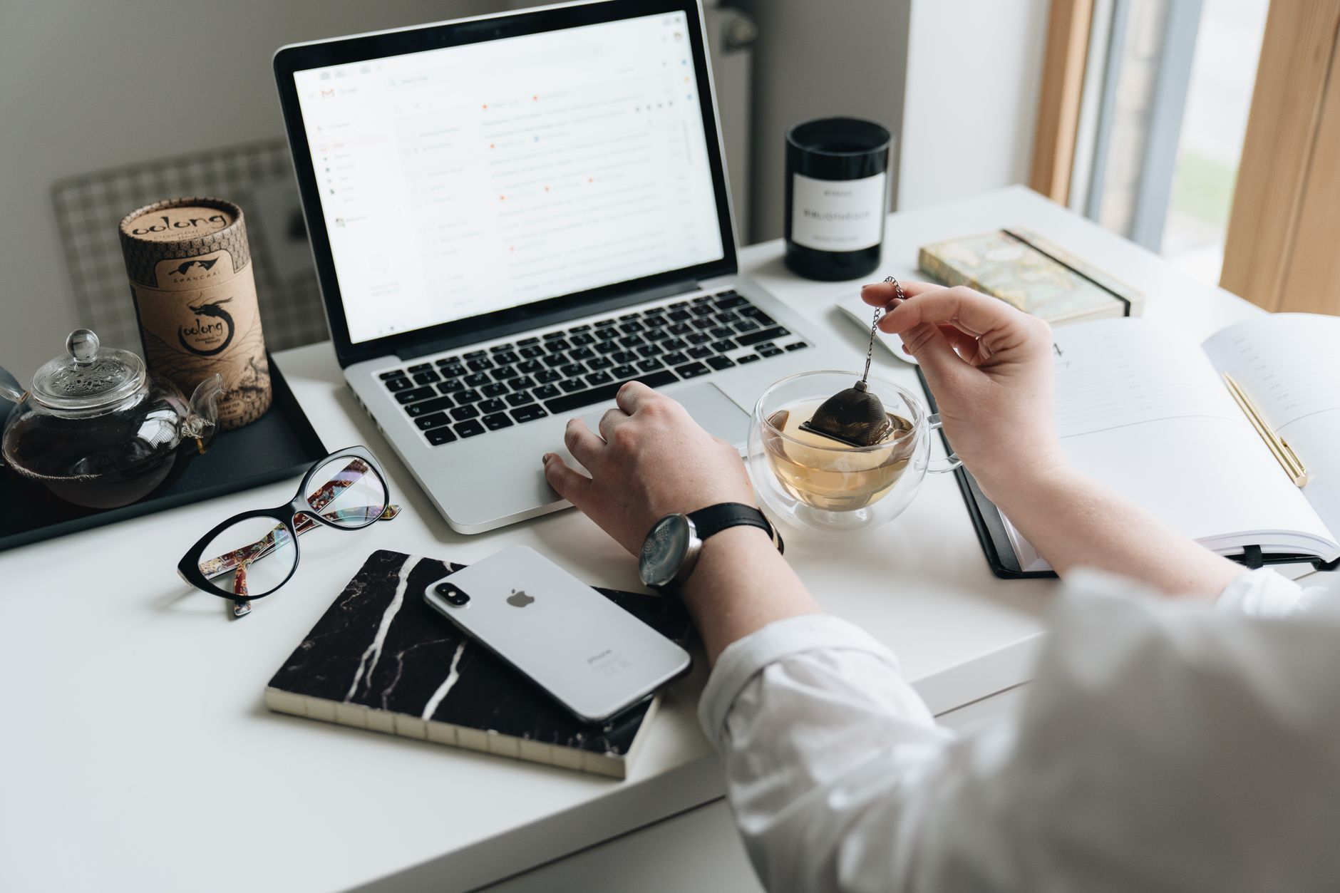 Home office with WIC application paperwork