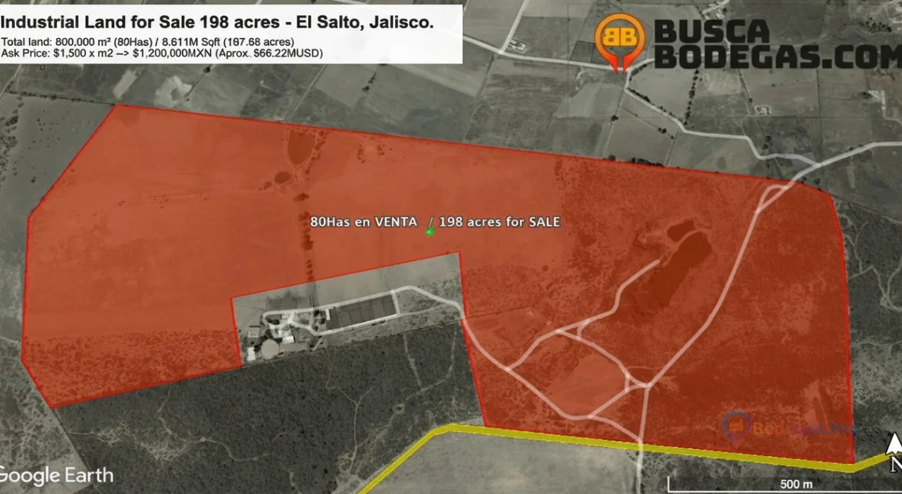 Terreno Industrial de 80 Hectáreas para Desarrollo Estratégico en El Salto, Jalisco