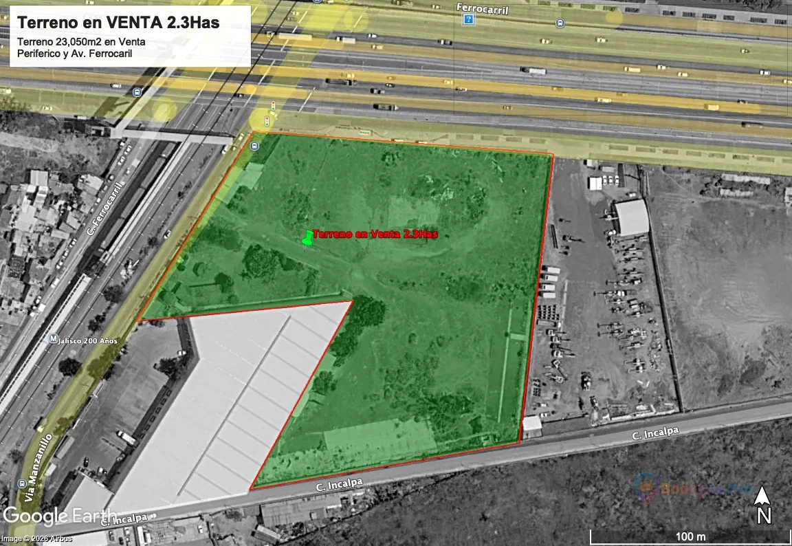 Terreno Industrial Estratégico en Venta sobre Periférico Sur 2.3Has, Tlaquepaque