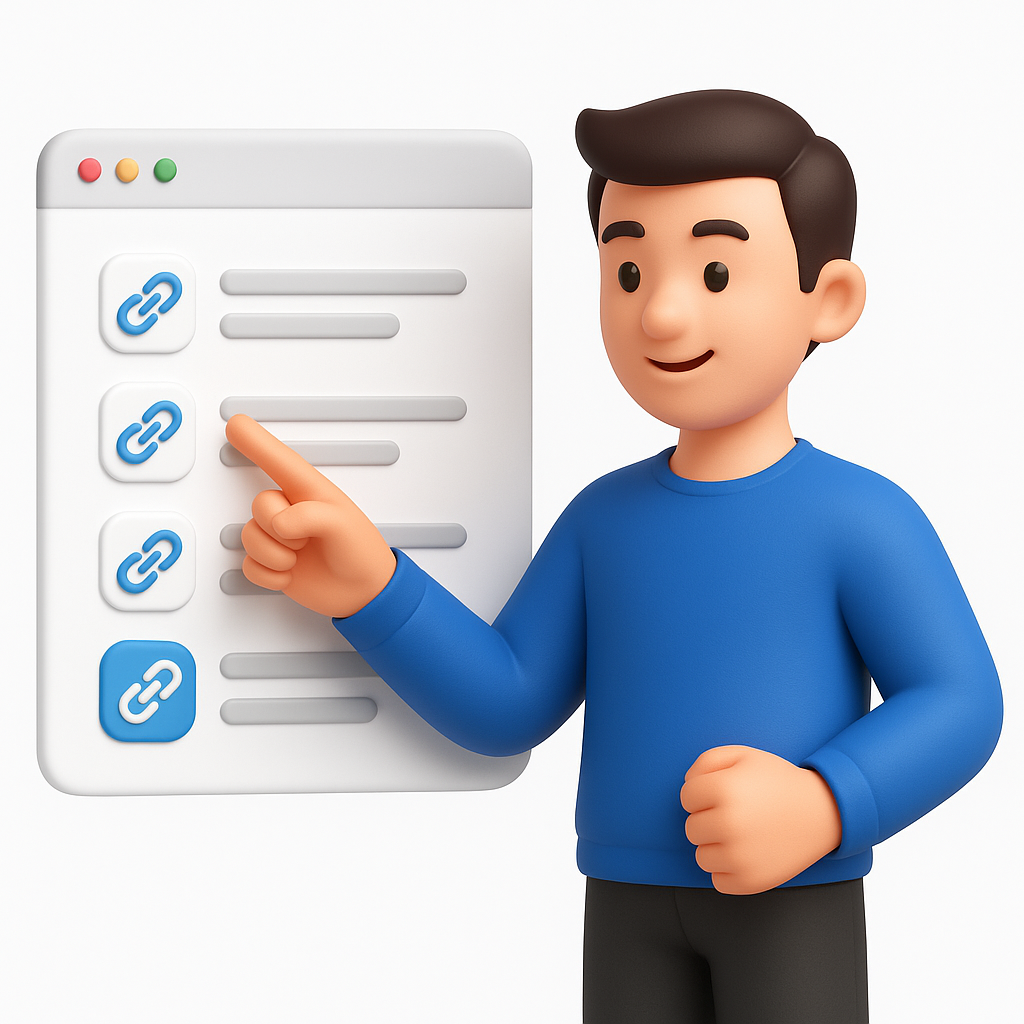 Centralized link repository page
