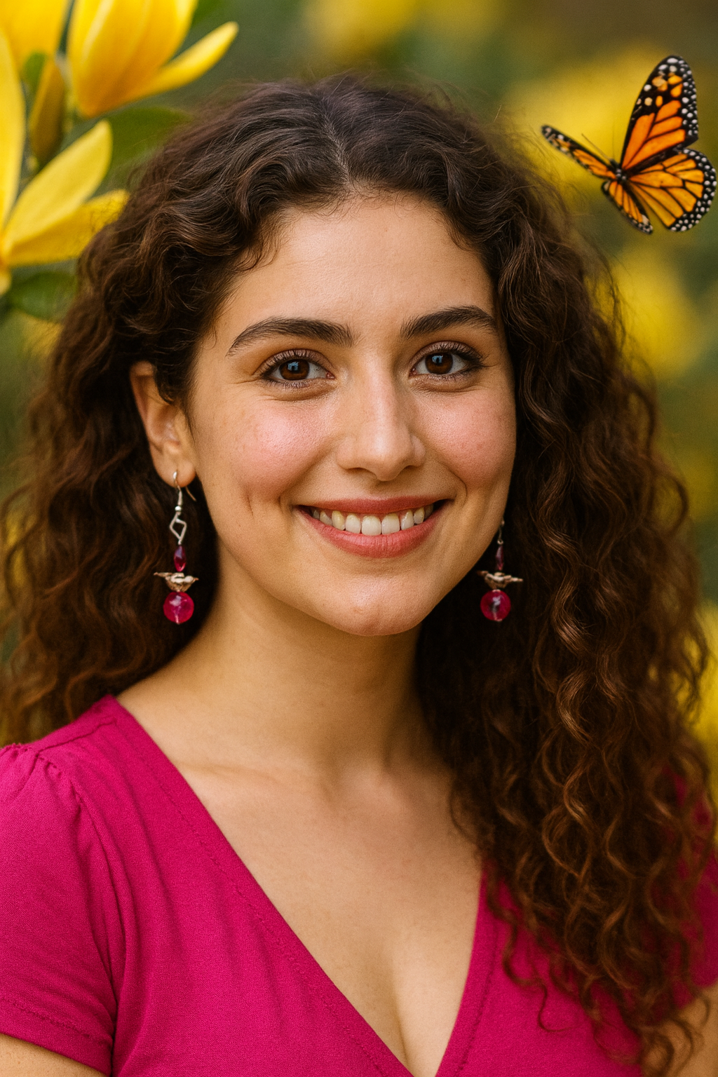 Birds Earrings Pink Crystals - Image 2