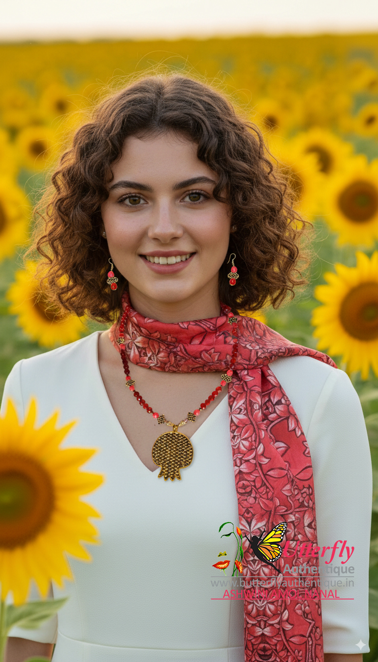 RUBY Love l Art Stole | Multicolour Printed Stole for Women | Butterfly Authentique - Image 2