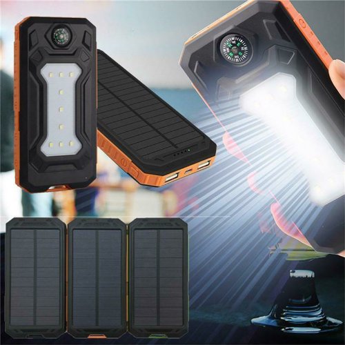 New solar charger power bank with LED lights