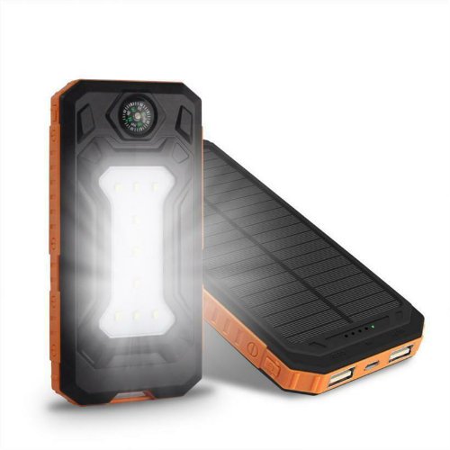 New solar charger power bank with LED lights