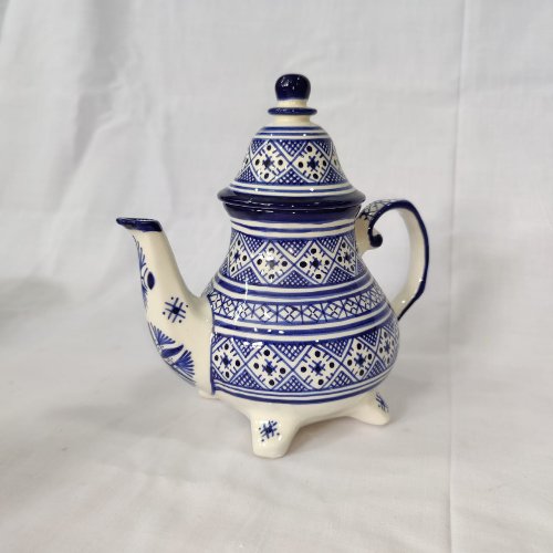 Handmade pottery tea or coffee pot with 6 cups sugar