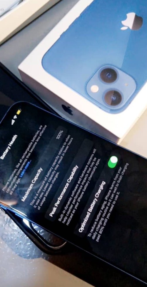 Iphone 13 Storage 128 GB Battery life %100 Comes with