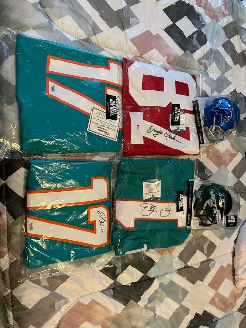 Signed and unsigned helmets, Jessey, and other accessories available