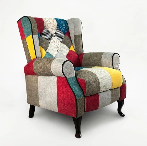 Fauteuil relax inclinable bergère patchwork au design moderne Throne..+33 6
