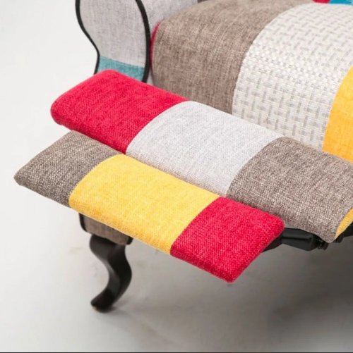 Fauteuil relax inclinable bergère patchwork au design moderne Throne..+33 6