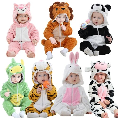 Baby Rompers Winter Costume Flannel for Girl Boy Toddler Infant