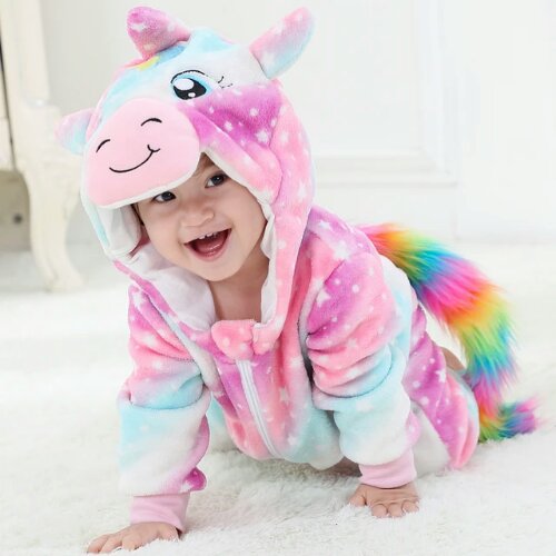 Baby Rompers Winter Costume Flannel for Girl Boy Toddler Infant