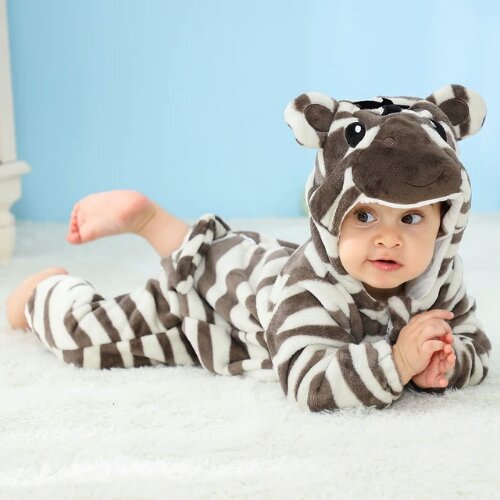 Baby Rompers Winter Costume Flannel for Girl Boy Toddler Infant