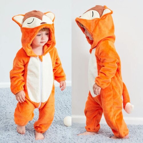 Baby Rompers Winter Costume Flannel for Girl Boy Toddler Infant