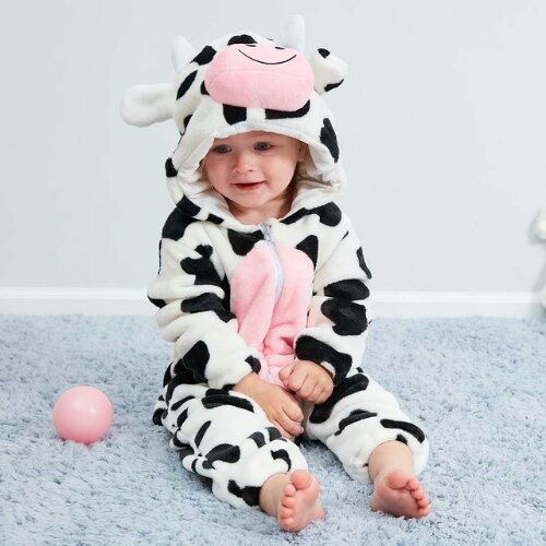 Baby Rompers Winter Costume Flannel for Girl Boy Toddler Infant